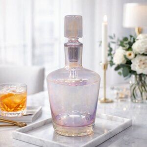40.5oz Pink Glass Decanter